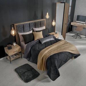 SHADOW SOFT TEXTURE REVERSIBLE COMFORTER SET 6 PCS QUEEN SIZE